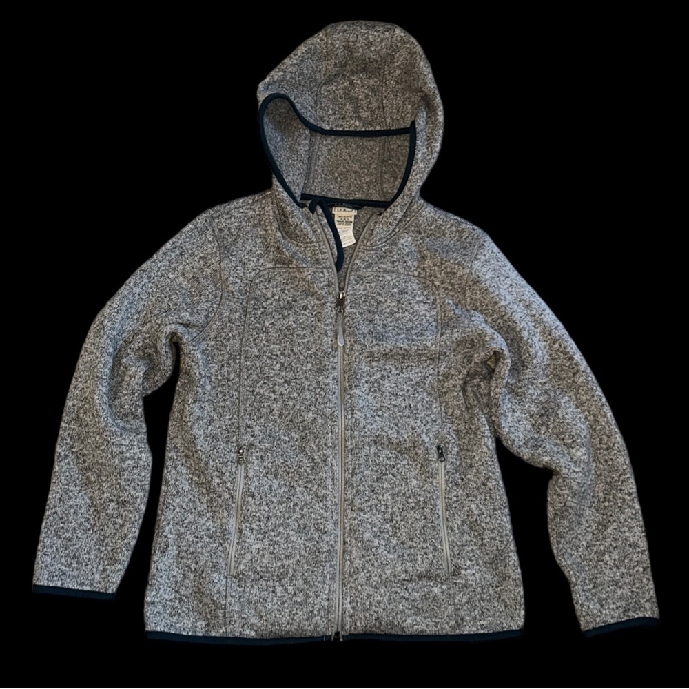 L. L. Bean Gray Full Zip Hooded Jacket Size Medium/10-12